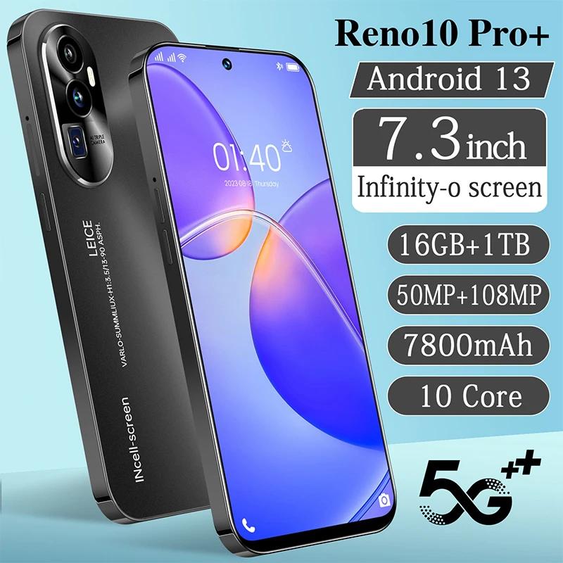 ۷ι Reno10 Pro + ȵ̵ 13 Ʈ, 7.3 ġ, 16GB + 1TB, 7800mAh, 4G/5G Ʈũ, 50MP + 108MP, ۷ι ޴